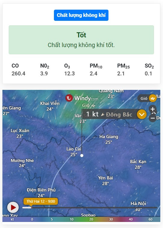 Thoitietvn.vn có thể phân tích chính xác chỉ số không khí cho từng khu vực cụ thể