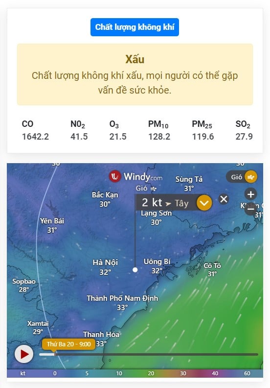 Chất lượng không khí ở Hải Dương có những lúc rơi vào mức báo động