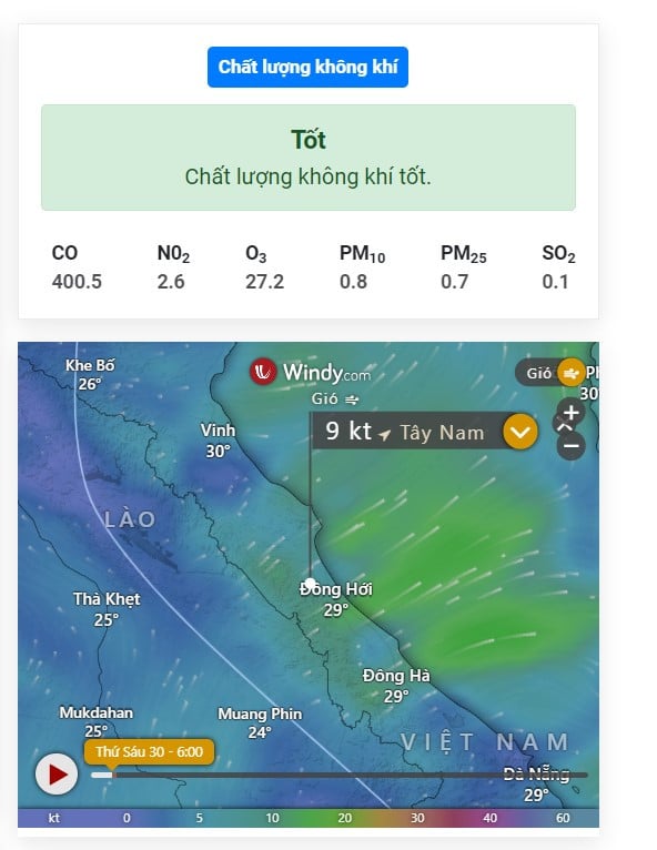 Cập nhật tình hình ô nhiễm không khí hàng ngày với Thoitietvn.vn