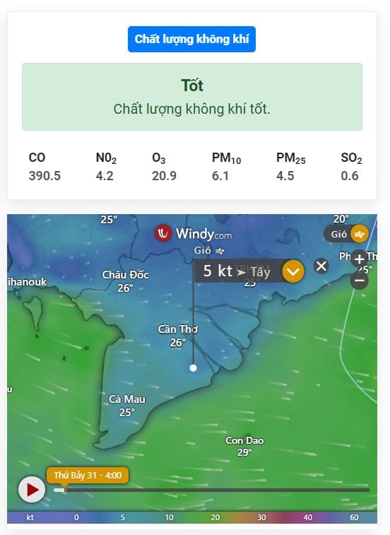 Theo dõi chất lượng không khí với hình ảnh trực quan