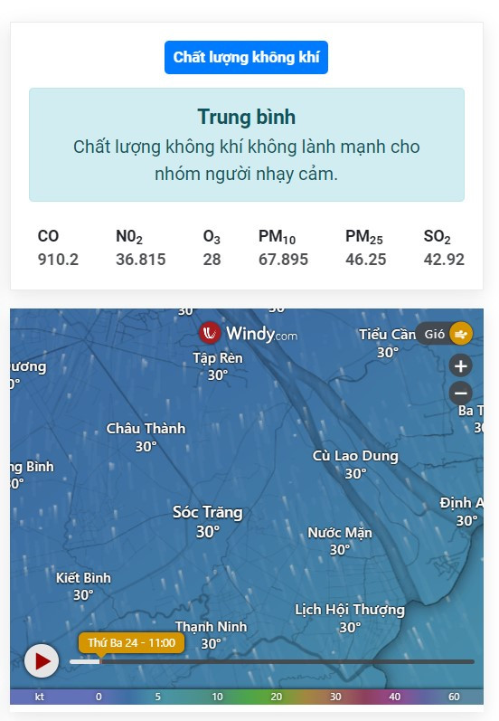 Theo dõi chất lượng không khí với hình ảnh trực quan